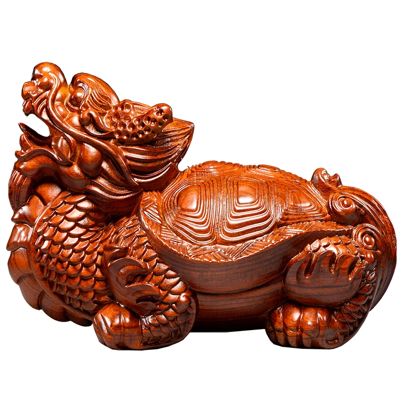 

Rosewood carving dragon tortoise ornaments Xuanwu bedroom shop living room decoration crafts opening gift hand Put play Pieces