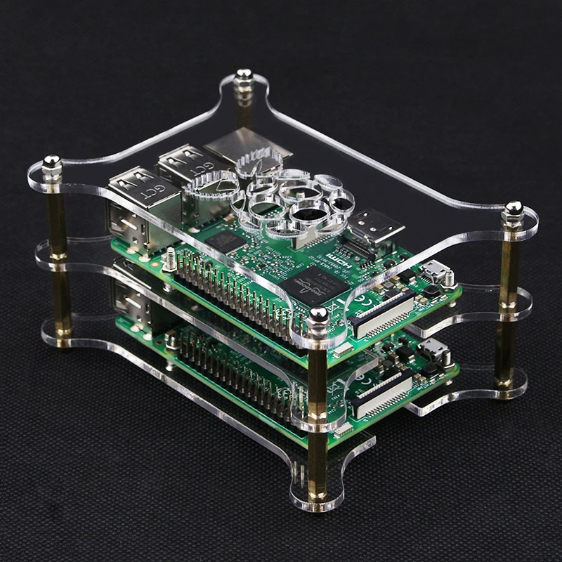 Акриловый чехол для Raspberry Pi 4 1 5 слоев прозрачная коробка многослойный Корпус