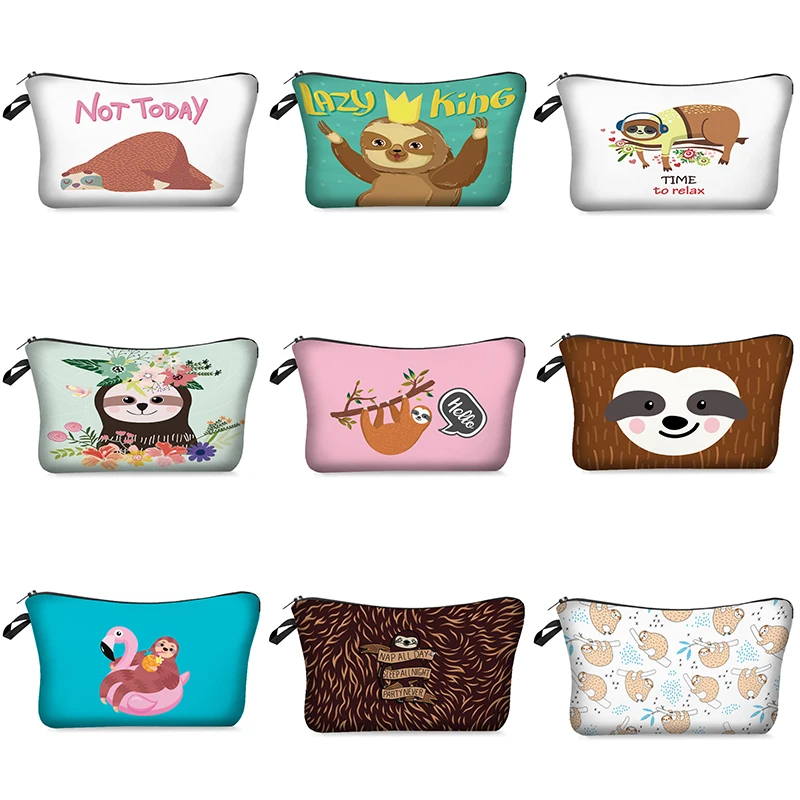 Новые разноцветные сумки для макияжа с милым рисунком органайзер 3d деревьев и