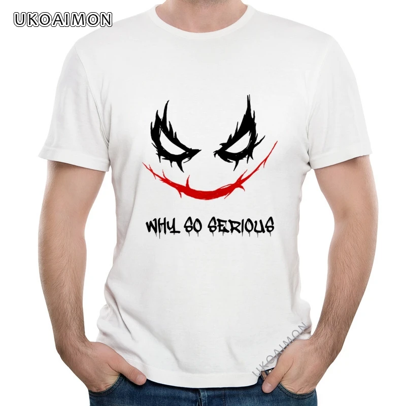 

New Arrival Why So Serious Retro Hip hop T-Shirts Special 100% Cotton T Shirts Printing Cartoon TShirts Harajuku
