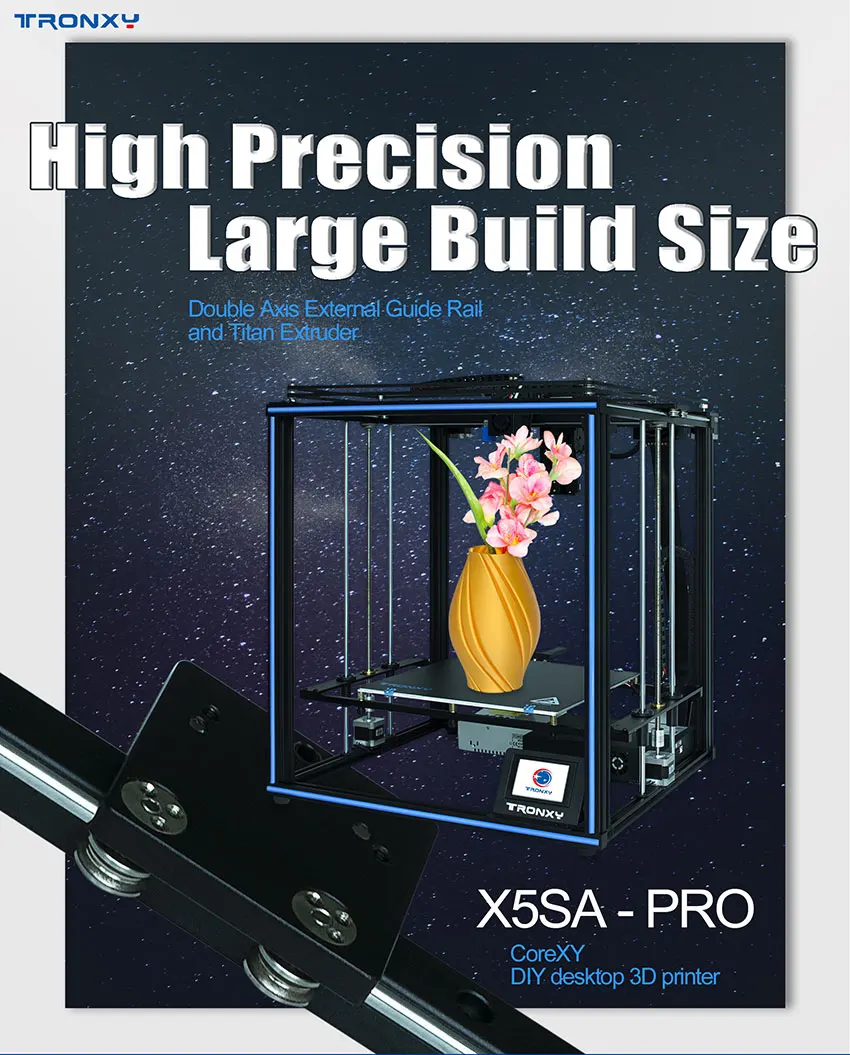 Tronxy X5SA PRO 3d принтер FDM линейная направляющая Высокая точность Titan Экструдер 3D DIY комплект стабильная материнская плата авто уровень машина