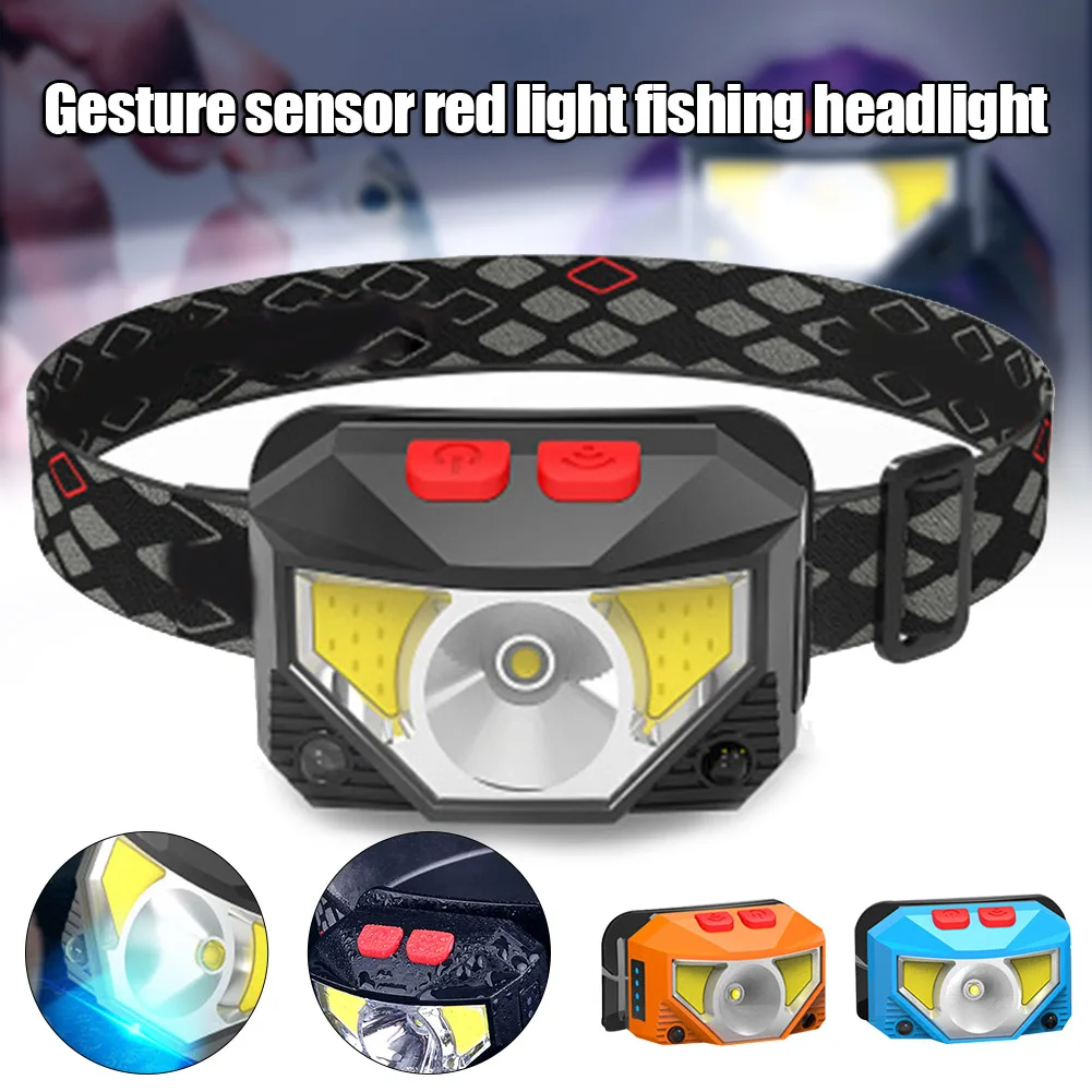 

Хит продаж, светодиодный умный индукционный налобный фонарь для рыбалки, головной мини-фонарь с USB, многофункциональсветильник налобный фо...