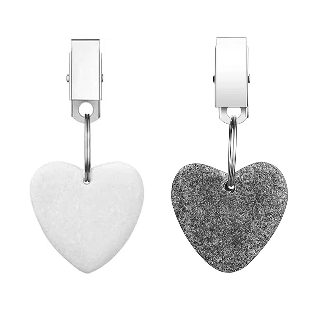 

8PCS Tablecloth Pendant Heart Shaped Table Cover Weights Hangers Garden Marble Clips Heart Stone Metal Clip For Picnic Tables