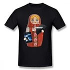 Футболка с изображением куклы Нью-Йорка, русская кукла, большие размеры, футболка с коротким рукавом