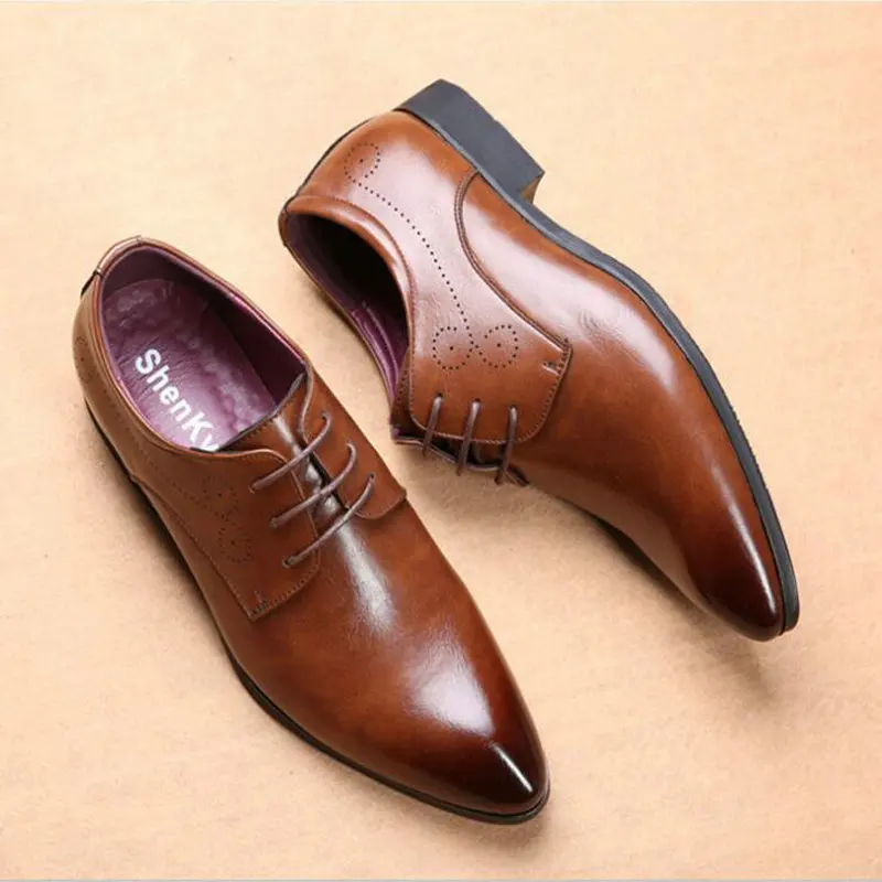 2019 г. Весенние новые деловые повседневные мужские кожаные туфли модные