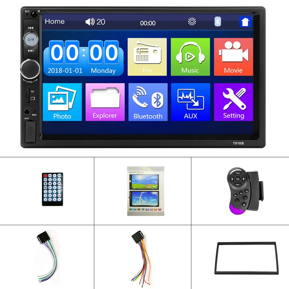 

AMPrime 7"2 Din Player MP5 Support Android/ Iphone Mirror Link Bluetooth Multifunction USB Autoradio Rear View Camera Connection