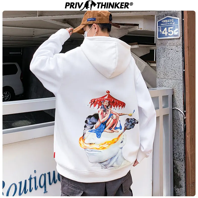 Privathinker Мужская Уличная одежда с принтом свободные толстовки ходи для мужчин 2020