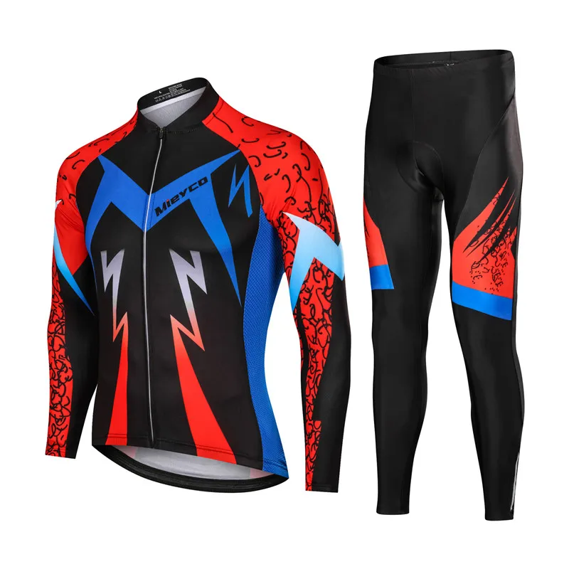 

Men's Long Sleeves Cycling Jersey Set Pro Team MTB Bicicleta Clothing Maillot Ropa Ciclismo Hombre Mountain Bike Road BMX Wear