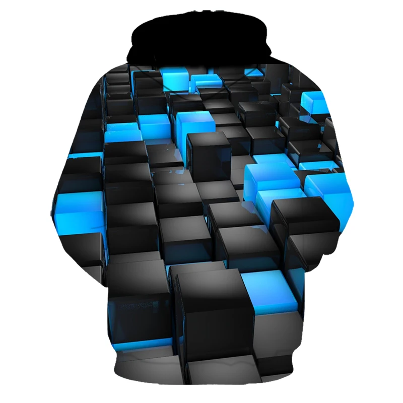 2019 мужские/женские толстовки с капюшоном принтом Цвет блоки осень-зима 3D кофты
