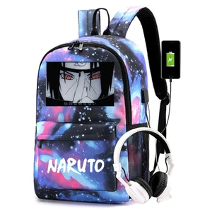 new naruto anime backpack bag black anime backpacks kids boys girls school bag travel laptop daypack schoolbag satchel free global shipping