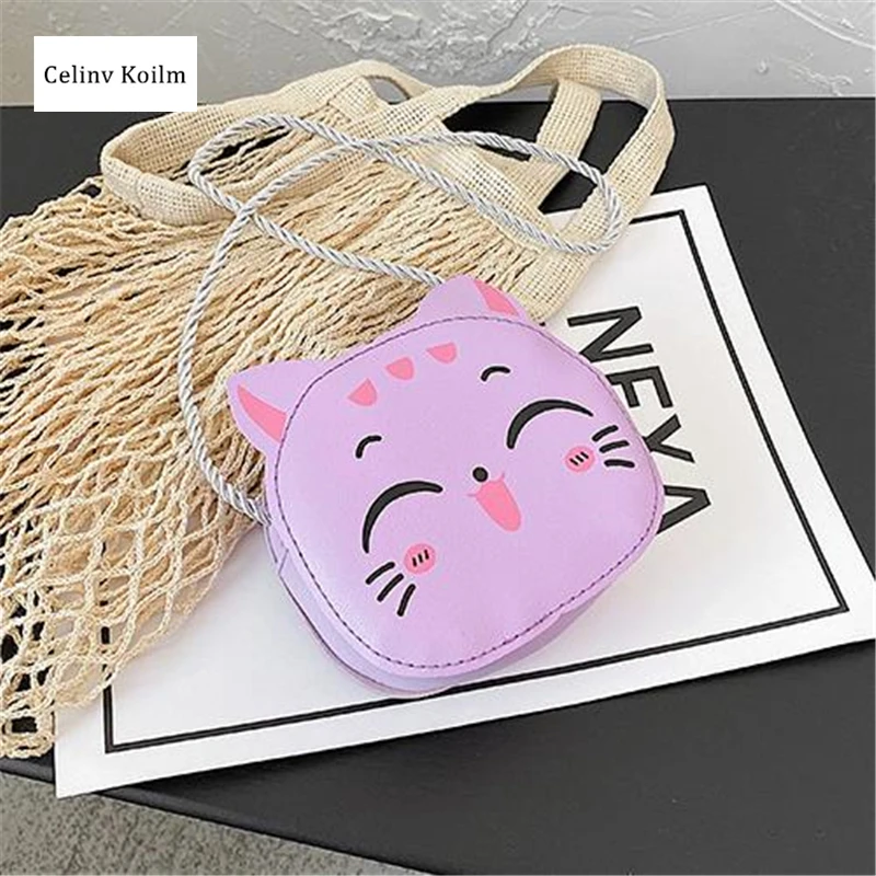 

Celinv Koilm Children's Bags New Fashion Cartoon One-Shoulder Coin Purse Cute Girls Baby Mini Messenger Bag Young Lovely Cat Bag