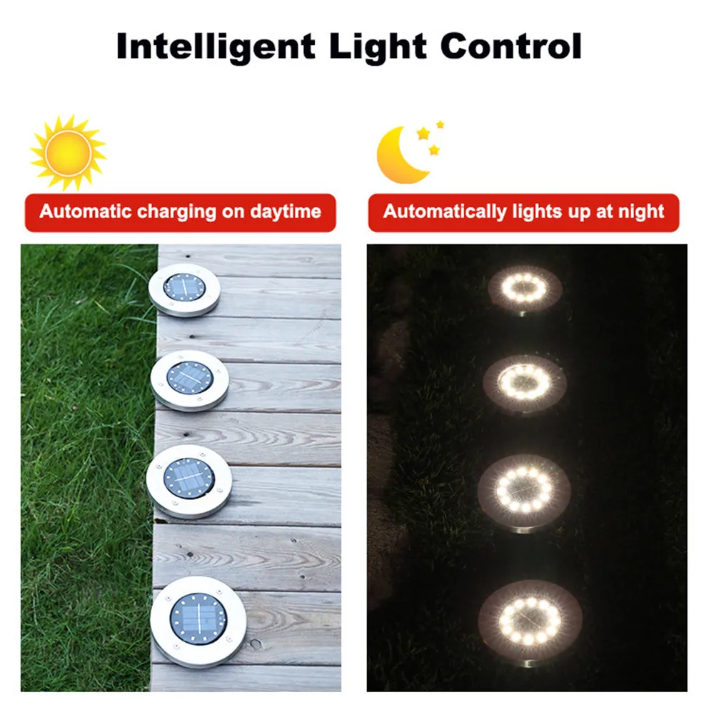 Светодиодный наземный фонарь на солнечной батарее уличная лампа из нержавеющей
