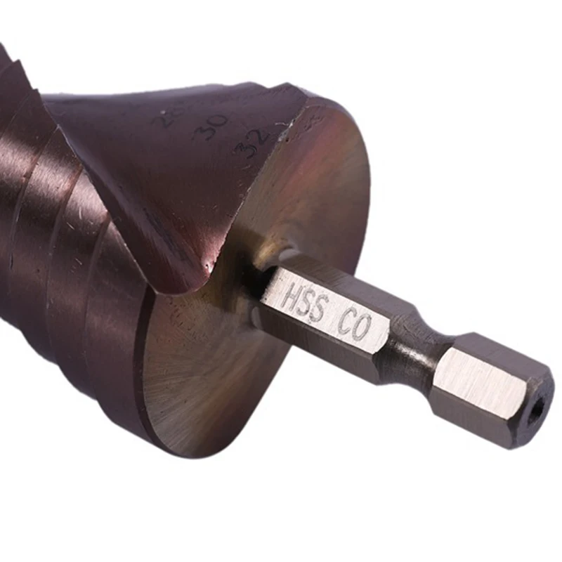 

M35-HSSCO 4-12/4-20/4-32mm Hexagon Shank Spiral Flute Cobalt-Plated Drill Bit