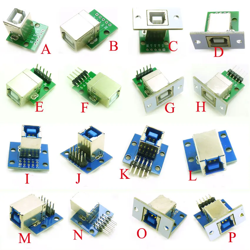 

ChengHaoRan USB2.0 USB3.0 Female Square USB B 2.0/3.0 Connector Interface to 2.54mm DIP PCB Converter Adapter Breakout Board