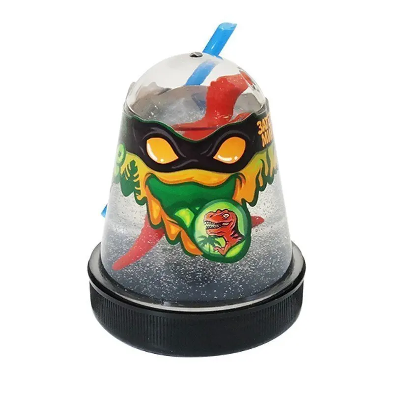 Слайм Slime &quotNinja. Затерянный мир" с фигуркой динозавра прозрачный 130г | Игрушки и