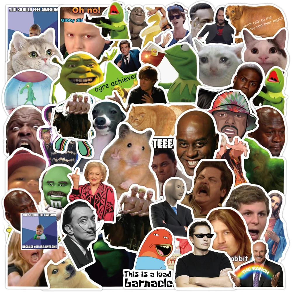 50/100 шт. с изображениями мультипликационных персонажей мем наклейки шутка
