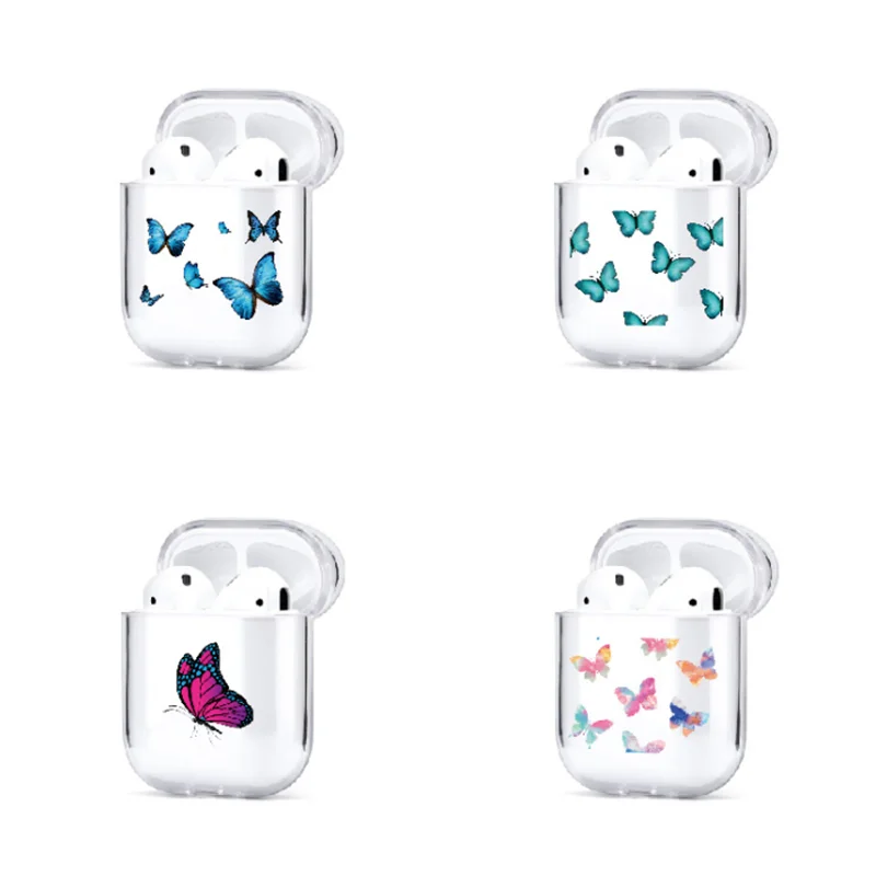 Жесткий Чехол-бабочка для Airpods чехол s PC силиконовый С Простыми линиями AirPods 2