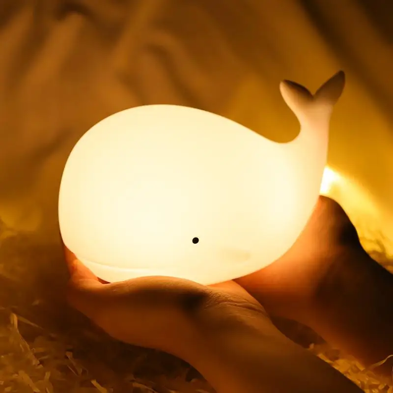 

Whale LED Night Lamp Touch Sensor 6 Color USB Rechargeable Silicone Desk Decor Bedroom Room Lamp for Children Kids Baby Gift