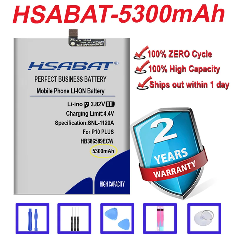 Аккумулятор HB386589ECW на 5300 мА · ч для Huawei Ascend P10 Plus Nova 3 4 L21 VKY-AL00 View 10 Lite V10/Honor 8X/Honor Play/Mate