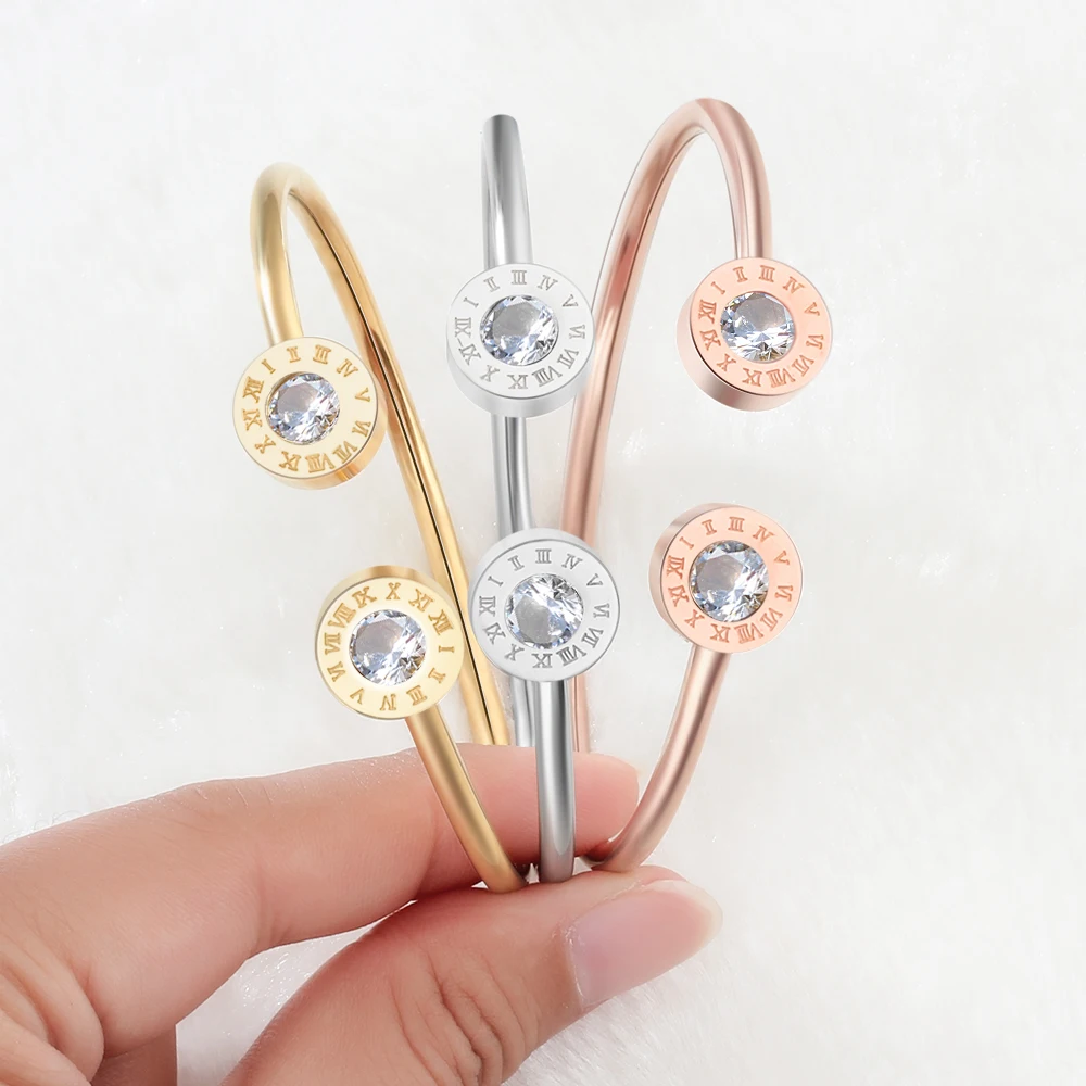 Новые регулируемые браслеты браслет из нержавеющей стали золотистый /