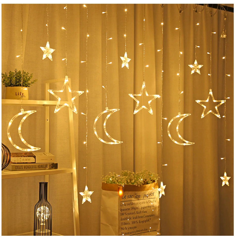 Лидер продаж светодиодная гирсветильник занавес в виде пентаграммы звезды