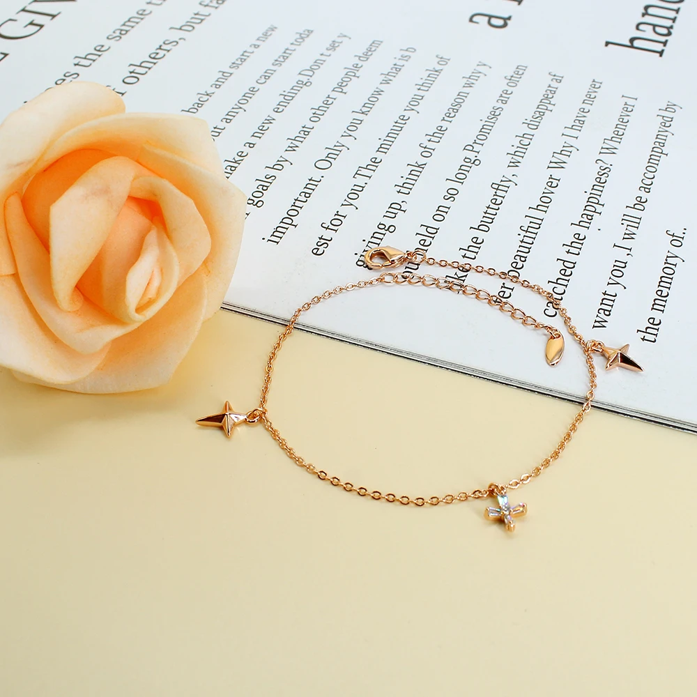 

Exquisite Cross Fashion Cubic Zirconia Bracelets Chain Crystal Wedding Bracelet For Women Girls Christmas Party Jewelry