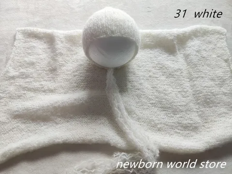 Новорожденные фотографии реквизит стрейч шерсть мохеровая шапочка и обертка