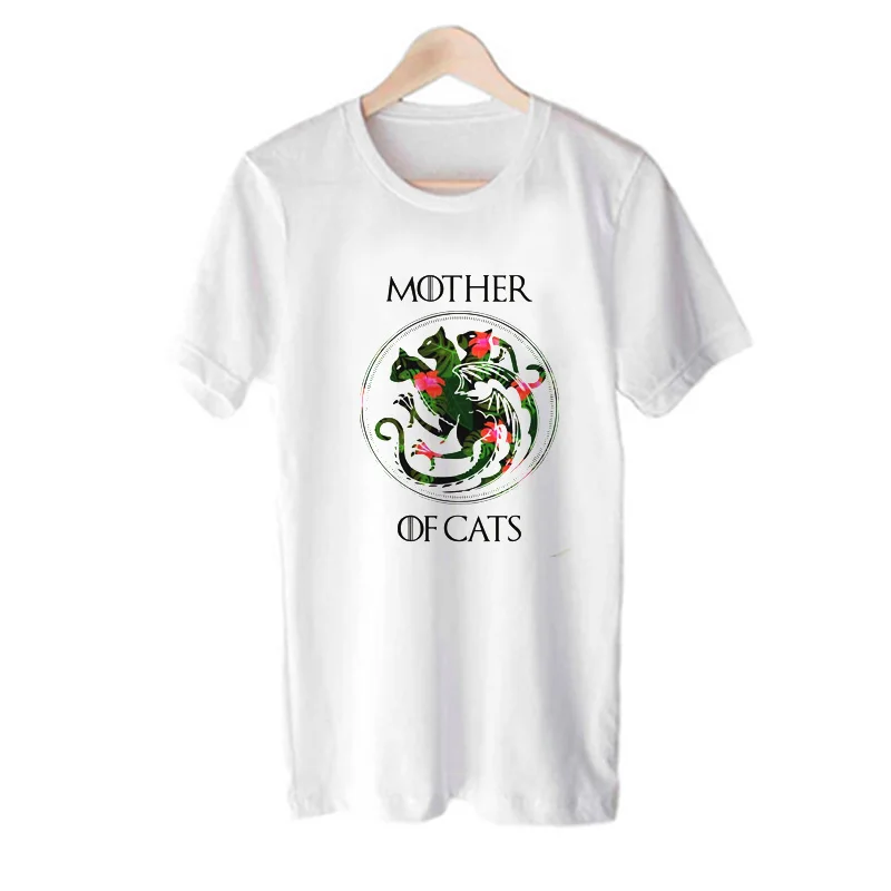 Футболка большого размера с цветами для мамы и кошки женская футболка забавными