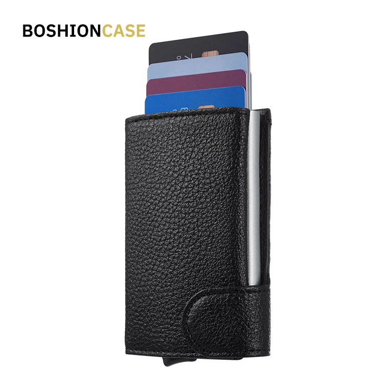 BOSHIONCASE тонкий бумажник для карт Pasjeshouder Tarjeteros Hombre Portafoglio Uomo Pop Up Rfid Блокировка