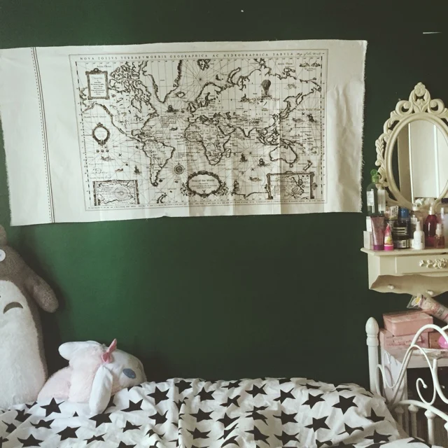 Гобелен с принтом карты мира простой геометрический корейский гобелен в стиле