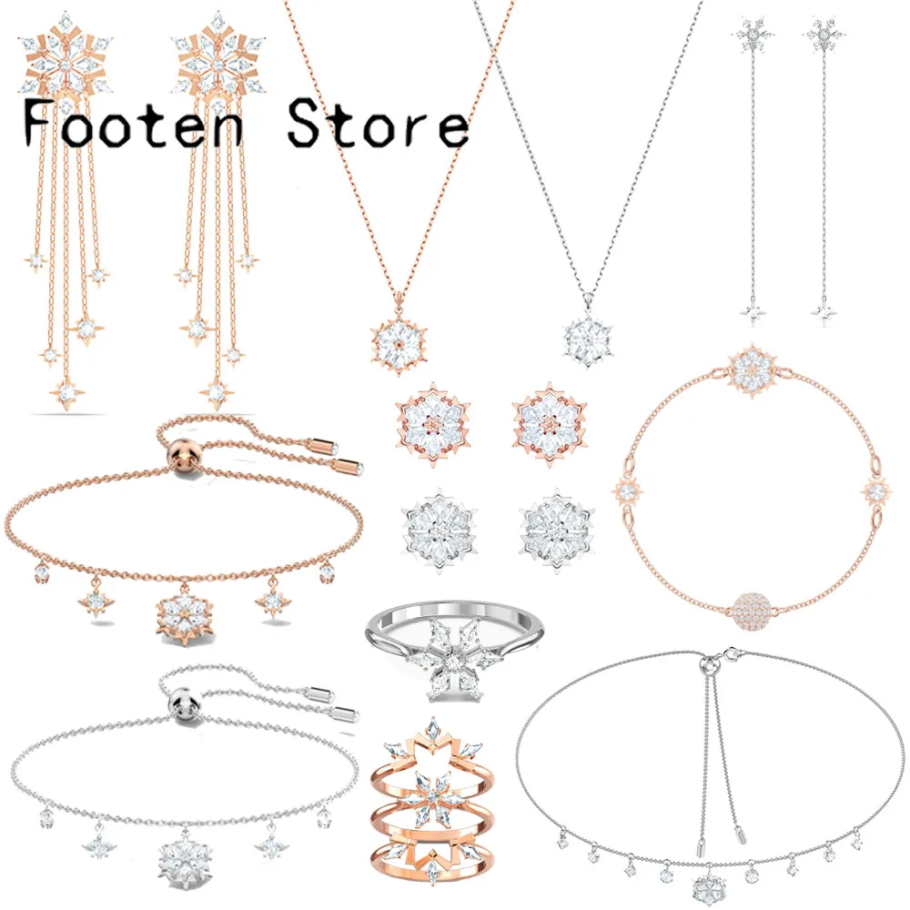 Оригинальные Модные женские ювелирные изделия SWA Волшебная серьга из снежинки