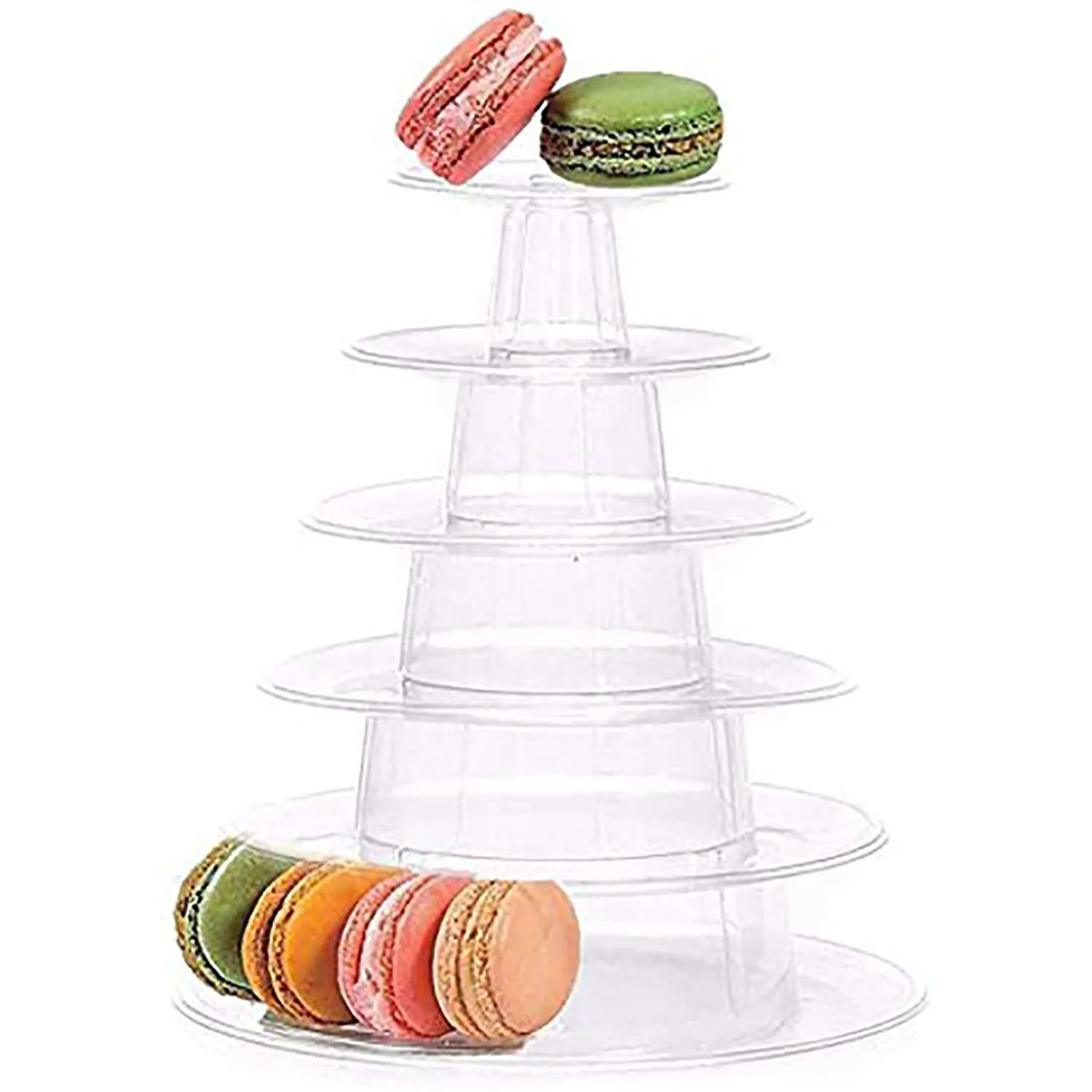 6 ярус Макарон башня Дисплей подставка прозрачный Круглый Macaron стеллаж Пластик