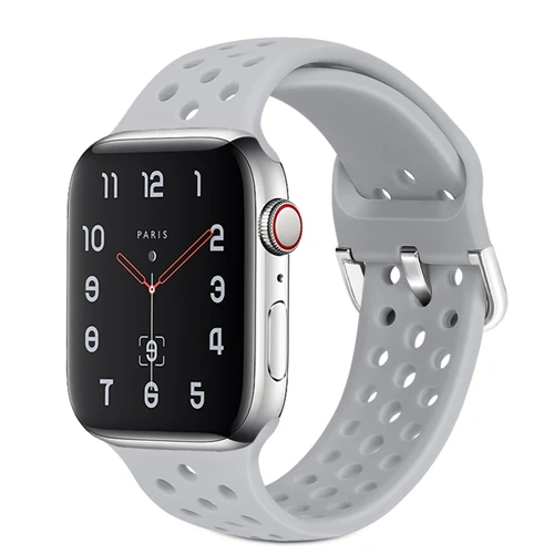 Gray Силиконовый ремешок для apple watch 4 band 44 мм 40 мм iWatch band 42 мм 38 мм спортивный браслет correa apple watch 4 3 2 1 Аксессуары - Цвет ремешка: Gray