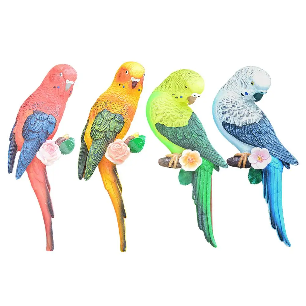 

Garden Handmade Simulation Parrot Creative Resin Lawn Figurine Ornament Animal Bird Garden Bird Prop Decoration Miniature