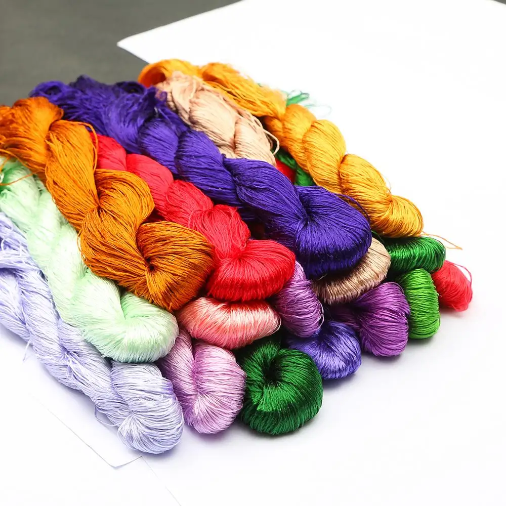 20 м/шт. шелковая вышивка 100% Шелковая нить спиральная маленькие палочки для ручной