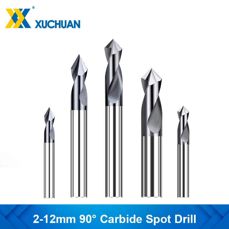 

Spot Drill 2-12mm 2 Flute Chamfer Mill 90 Degree Stub Start Location Center Bit CNC Router Bit Milling Cutter Carbide End Mill