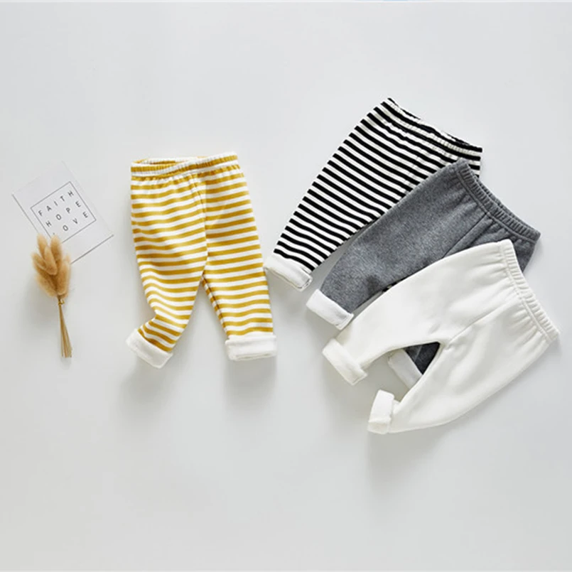 Рождественский подарок детские брюки в желтую/черную полоску осенне зимние