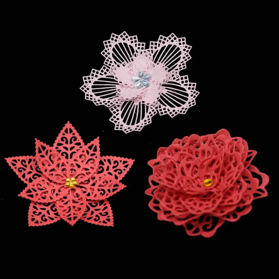 Металлические режущие штампы в 2 стилях лепестки для скрапбукинга своими руками