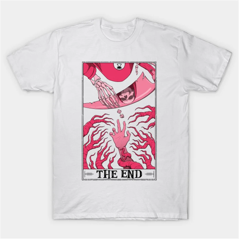 

The End Tarotesque T-Shirt Short Sleeve Cotton Oversized Women's Clothing Graphic Tees Couples Harajuku Print Shirt
