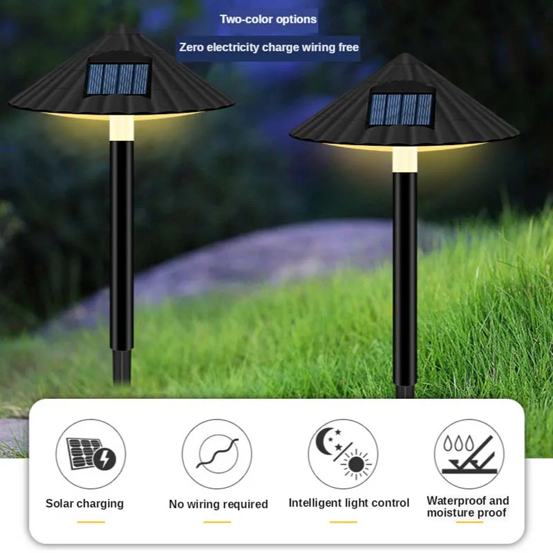 Солнечный Мощный светильник для лужайки Гриб водонепроницаемый садовый