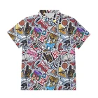 Хипстерская Повседневная хипстерская рубашка IFPD на пуговицах с забавным 3D-принтом, с абстрактным капюшоном, с коротким рукавом, в стиле аниме, кампуса, граффити, уличная одежда 6XL