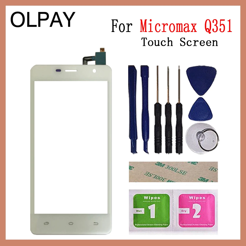 OLPAY 5,0 ''сенсорный экран для Micromax Q351 сенсорный экран дигитайзер Панель переднее стекло объектив сенсор инструменты клей+ салфетки