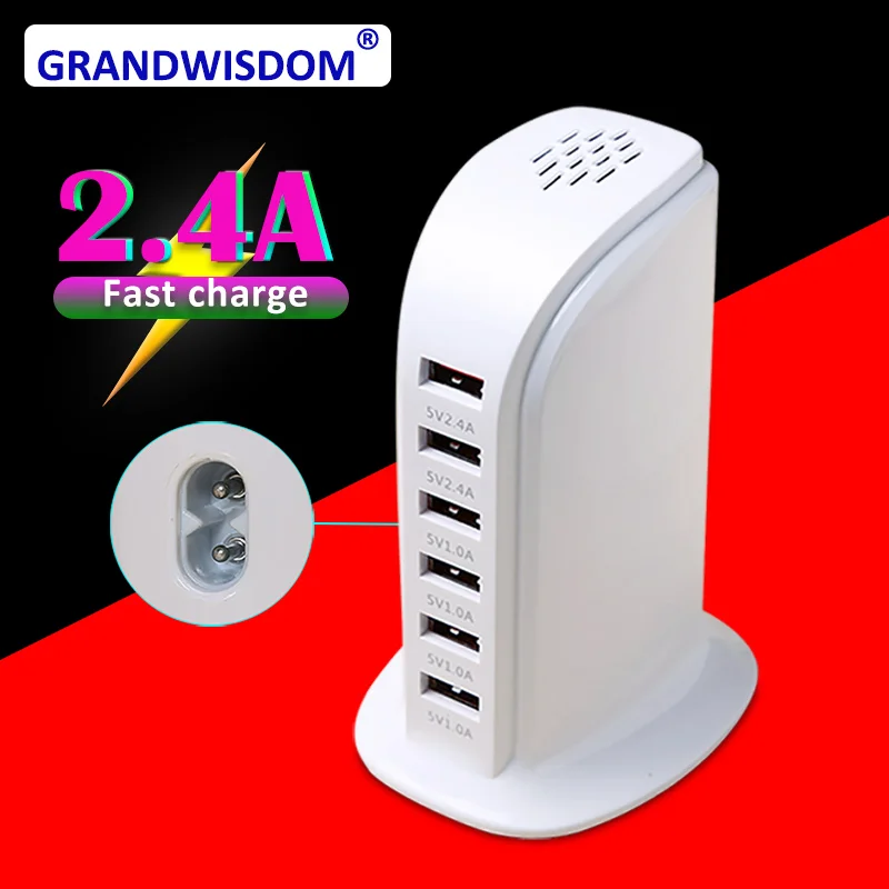 Умное зарядное устройство USB быстрая зарядка для iPhone X XR 7 Xiaomi Samsung S10 Plus 6 портов