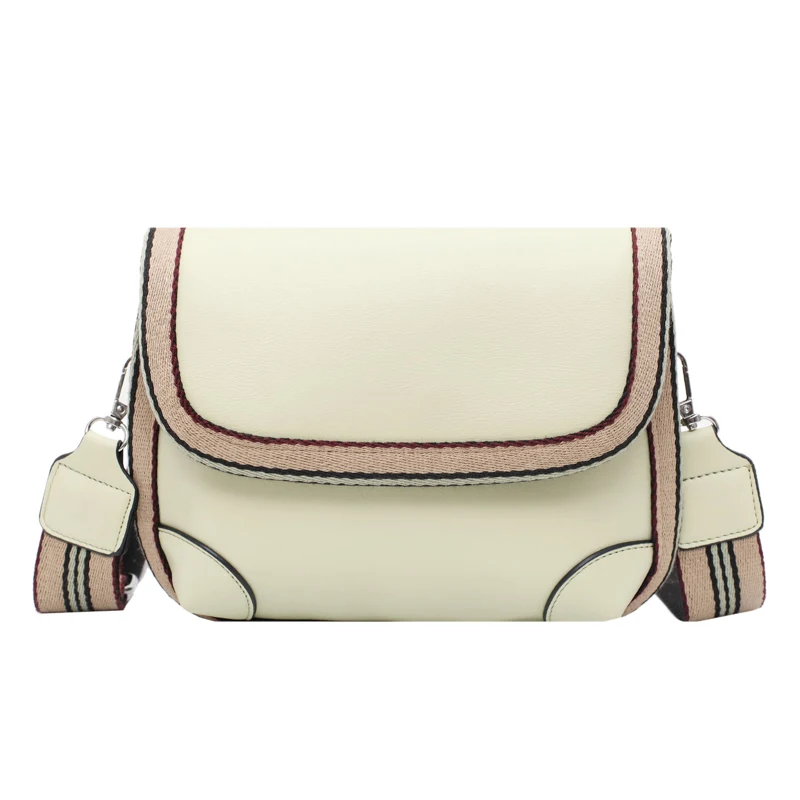 

Pu Leather Crossbody Bags for Women 2020 High Quality Panelled Wide Strap Mini Saddle Bag Ladies Shoulder Messenger Bags