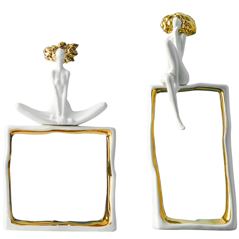 

Creative Fashion Character Home Decoration Accessories Simple Ceramic Abstract Sculpture Living Room Desktop Furnishing Gift