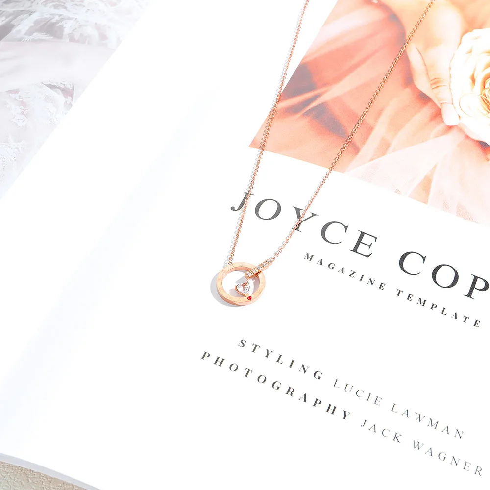 JeeMango Трендовое ожерелье с подвеской в виде сердца римскими цифрами цепочкой из