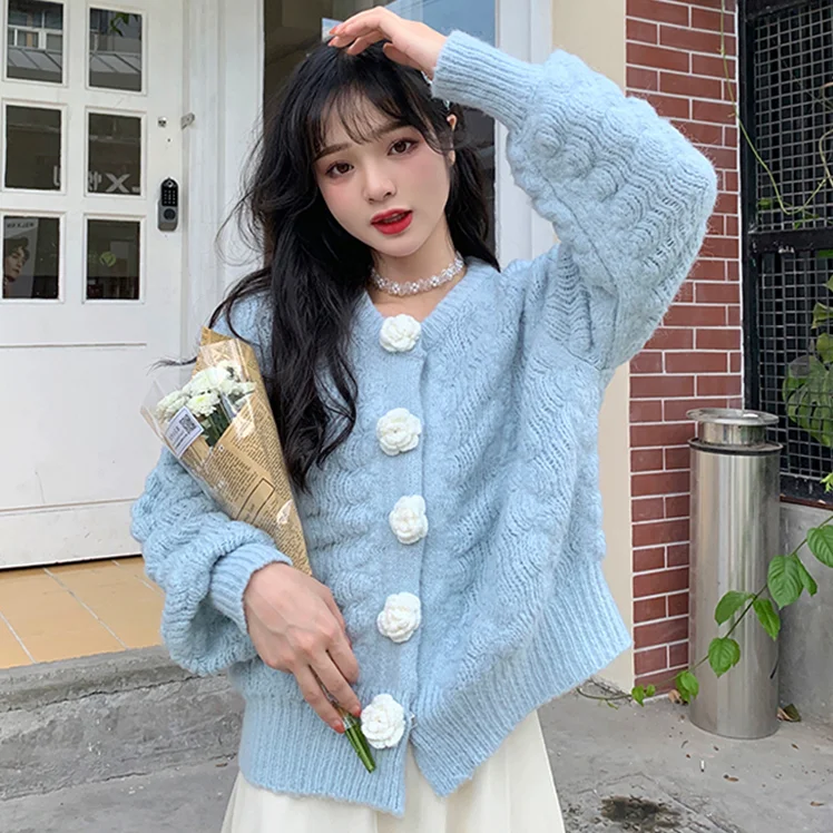 

Женский свитер, новинка 2021, мягкий кардиган, куртка на весну и осень, модная дизайнерская нишевая Свободная верхняя одежда, вязаные свитера