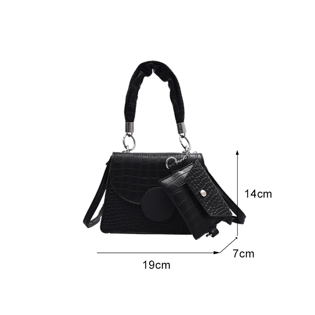 

Fashion Alligator PU Leather Tote Vintage Women Shoulder Handbags Solid Color Travel Top-handle Messenger Crossbody Bag 2020 New