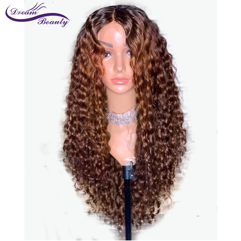 Dream beauty 13*6 парики из натуральных волос на кружеве с детскими волосами предварительно сорванные волосы remy волосы бразильские кудрявые бесклеевые парики
