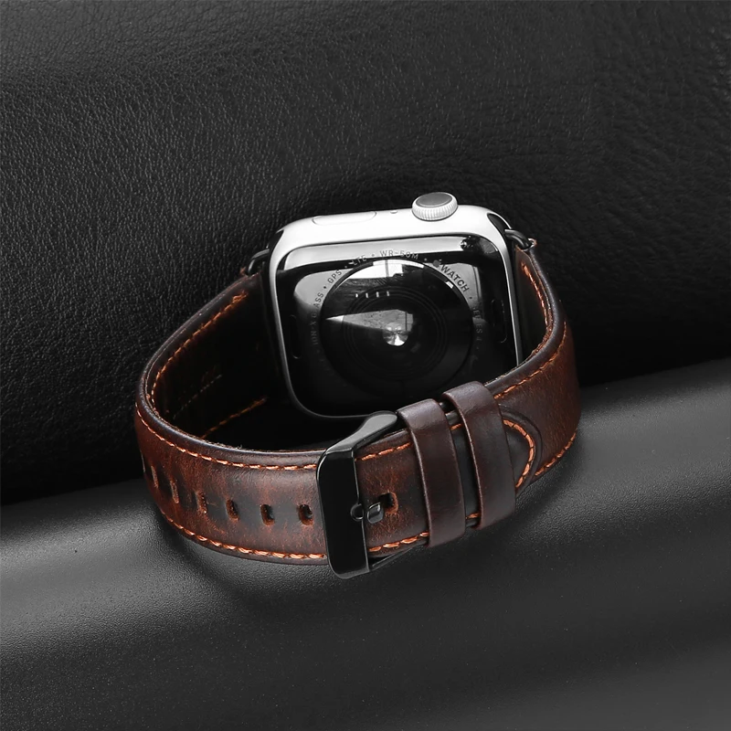 Ремешок для Apple watch 44 мм 40 мм correa iwatch series 5 4 3 2 высококачественный кожаный ремешок 42 мм 38 мм аксессуары для Apple watch